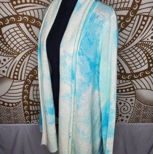 Charter Club Women's Tie-Dye Cashmere Cardigan ~ Blue 